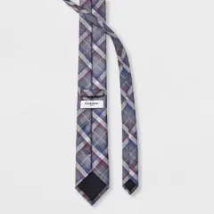 Men's Plaid Neck Tie - Goodfellow & Co&trade; Gray One Size