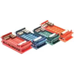 Nadex Coins&trade; Rolled Coin Storage Organizer Tray Set with Ridges for Loose Coins in Multicolored