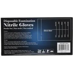 SereneLife Soft Industrial Gloves - Nitrile and Vinyl Powder-Free Disposable Gloves, 100 Pcs, Large Size