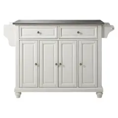 Cambridge Stainless Steel Top Kitchen Island - White - Crosley