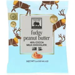 Endangered Species Chocolate Fudgy Peanut Butter 48% Cocoa Milk Chocolate - 12 bags, 1.6 oz each