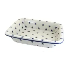 Blue Rose Polish Pottery 855 Ceramika Artystyczna Medium Rectangular Baker