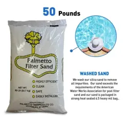 Palmetto Filter Sand for Residential and Commercial Pool Sand Filters for Removing Leaves, Dirt, Dust, and Small Particles, 50 Pound Bag
