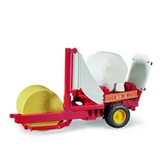 Bruder Bale Wrapper with Yellow and Black Round Hay Bales