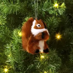 4" Christmas Faux Fur Animals Squirrel Ornament - Wondershop&trade;