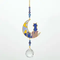 Woodstock Windchimes Crystal Dreams Cats on the Roof, Wind Chimes For Outside, Wind Chimes For Garden, Patio, and Outdoor Decor, 4"L