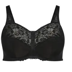 Women's Plus Size  Lace Soft Cup Wire Free Bra - black | AVENUE