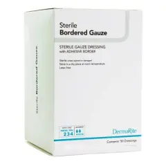 DermaRite Bordered Gauze Adhesive Wound Dressing