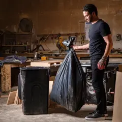 Plasticplace 55-60 Gallon Trash Bags, Black, 2.0 Mil (50 Count)