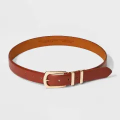 Women's Double Buckle Belt - A New Day&trade; Cognac