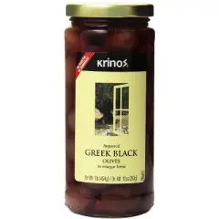 Krinos Greek Black Olives - 6 pack, 16 oz