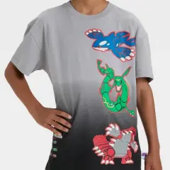 Pok&eacute;mon Boys' Weather Trio Short Sleeve Oversized Graphic T-Shirt - Gray