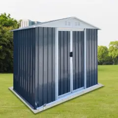 6FT x 4FT Metal Outdoor Storage Shed, Lockable Tool Storage Shed With Sliding Door & Air Vent, Utility Storage House for Backyard Garden Patio Lawn