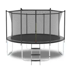 Trampoline with Safety Enclosure Net, Outdoor Trampoline with Heavy Duty Jumping Mat and Spring Cover Padding for Kids and Adults