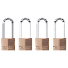 Master Lock - Brass - 4-Pin Tumbler Padlock Keyed Alike - 1-9/16 in. (4 Pack)