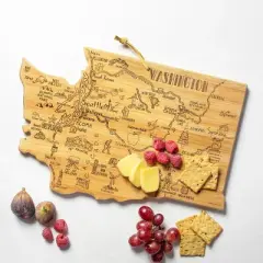 Totally Bamboo Destination Washington Serving and Cutting Board: Lightweight Bamboo, Stamped Design, 15.5" x 10"