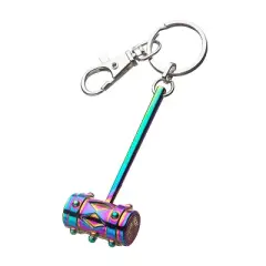 SalesOne LLC Birds of Prey Harley Quinn 3D Mallet with Rainbow Finish Metal Key Chain