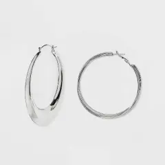 Twisted Chunky Hoop Earring Set 3pc - Wild Fable&trade; Silver