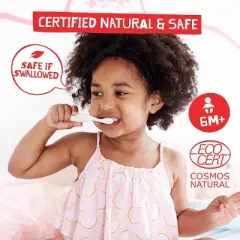 Jack N' Jill Natural Certified Toothpaste BubbleGum | Free Training Toothpaste for Toddlers | Toothpaste for Baby, Kids - 1.76 oz (PACK OF 2)