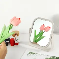 Unique Bargains Plastic Double Sided 360&deg; Rotating Makeup Mirror 1 Pc