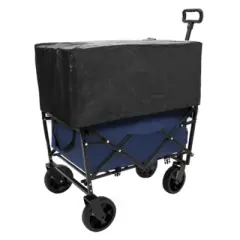 FURNIinspire Outdoor Serving Carts Heavy Duty Utility Cart Utility Wagon Grocery Cart for Camping 3pcs Liner Cover, Blue, 25.98"*17.32"*37.4"