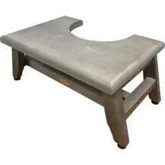 8" SerenityPoo Teak Wood Ergonomic Toilet Stool Light Gray - CoastalVogue