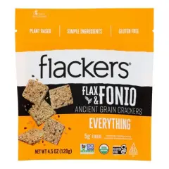 Flackers Flax & Fonio Everything Crackers - Case of 6/4.5 oz