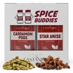 Eastanbul Cardamom Pods, 4.4oz and Star Anise, 2.1oz, Spice Buddies