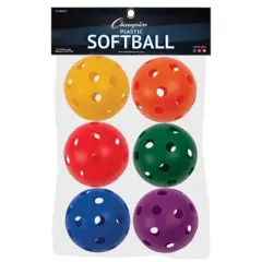 Champion Sports Plastic Softballs, 6 Per Set, 3 Sets