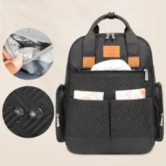KeaBabies Bree Diaper Bag Backpack, Waterproof Baby Diaper Bags with Changing Pad, Girl, Boy, 2 Kids Travel Essentials (Charcoal)