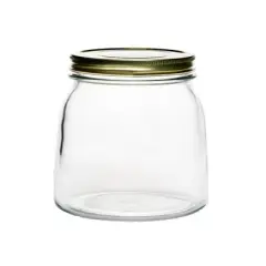 Amici Home Cantania Canning Jar, Airtight, Italian Made Food Storage Jar Clear with Golden Lid, 3-Piece