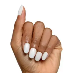 Olive & June Press-On Fake Nails - S Round - White with Micro Glitter - 42ct