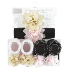 Hudson Baby Infant Girl Headband and Socks Set, Lace, 0-9 Months