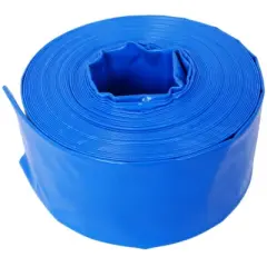 Syemin Drip Irrigation 100Ft Pool Backwash Hose, Heavy Duty Water Discharge Hose for Swimming Pool Filter Pump with 2 Clamp, Blue, 4"*4"*4"