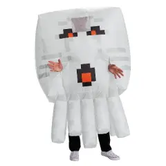 Minecraft Adult's Ghast Inflatable Halloween Costume Jumpsuit - White - One Size Fits Most