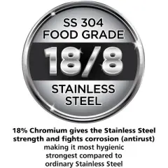 Hawkins 5L Stainless Steel Induction Compatible Inner Lid Pressure Cooker: Cool Touch Handle, Hand Wash, 1-Year Warranty