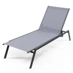 Costway Patio Lounge Chair Chaise Recliner 6-Position Adjustable Back Garden Poolside