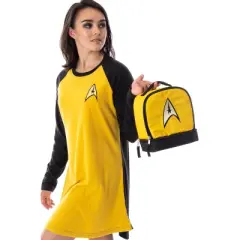 Star Trek The Original Series Captain Kirk Dual Compartment Insulated Lunch Box Gold