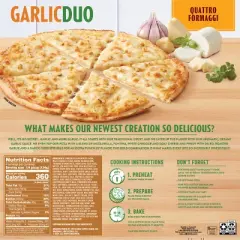 Freschetta Garlic Duo Four Cheese Frozen Pizza - 18.85oz