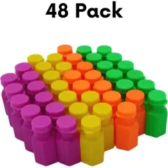 Mini Bubbles Bulk [48 Pack] 1.6" Bubble Bottles Party Favors for Kids - Summer Pool Beach Toys, Goodie Bag Fillers by 4E's Novelty