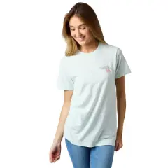 Hello Kitty Puff Print Character With Bow & Heart Women's Light Green Crew Neck Short Sleeve T-shirt