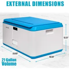 SereneLife Lockable Storage Box - Light blue