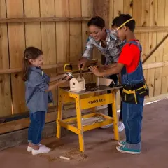 Stanley Jr. 10-Piece Belt and Ergonomic Tool Set for Woodworking and Carpentry Projects for Kids