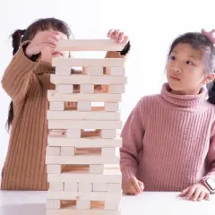 PLAYBERG 60 Block Giant Hardwood Tower Stacking Game