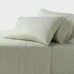 400 Thread Count Performance Pillowcase Green Stripe - Threshold&trade;