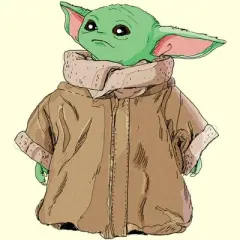 Men's Star Wars: The Mandalorian Grogu Big Coat Portrait T-Shirt