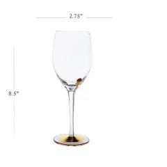 Classic Touch Set of 6 Wine Glasses with Gold Reflection design