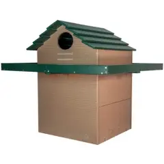 JCs Wildlife X Large Deluxe Poly Barn Owl Box with Exercise Platform - Our Biggest Barn Owl House - Made in the USA - Great for Farms, Ranches and