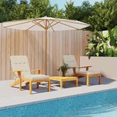 vidaXL 2 pcs Cream Oxford Fabric Deck Chair Cushions | Indoor and Outdoor Use | Non Slip Design | Vacuum Packed for Freshness and Durability