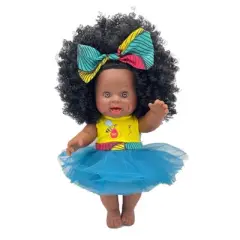 Orijin Bees Cocoa Belle 12" Baby Bee Doll - Black Hair with Brown Eyes
